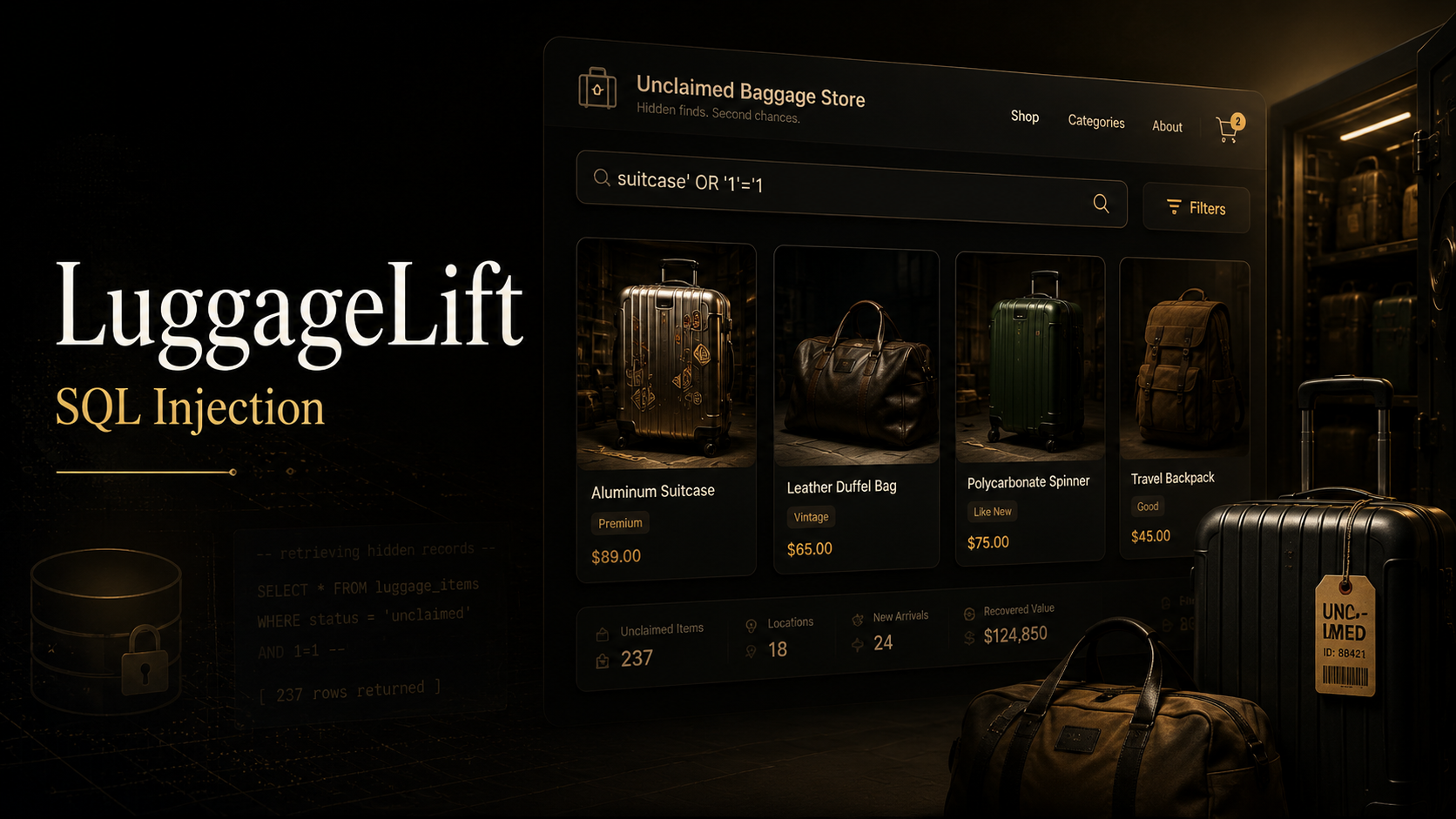 LuggageLift SQL injection internal vault secret exposure