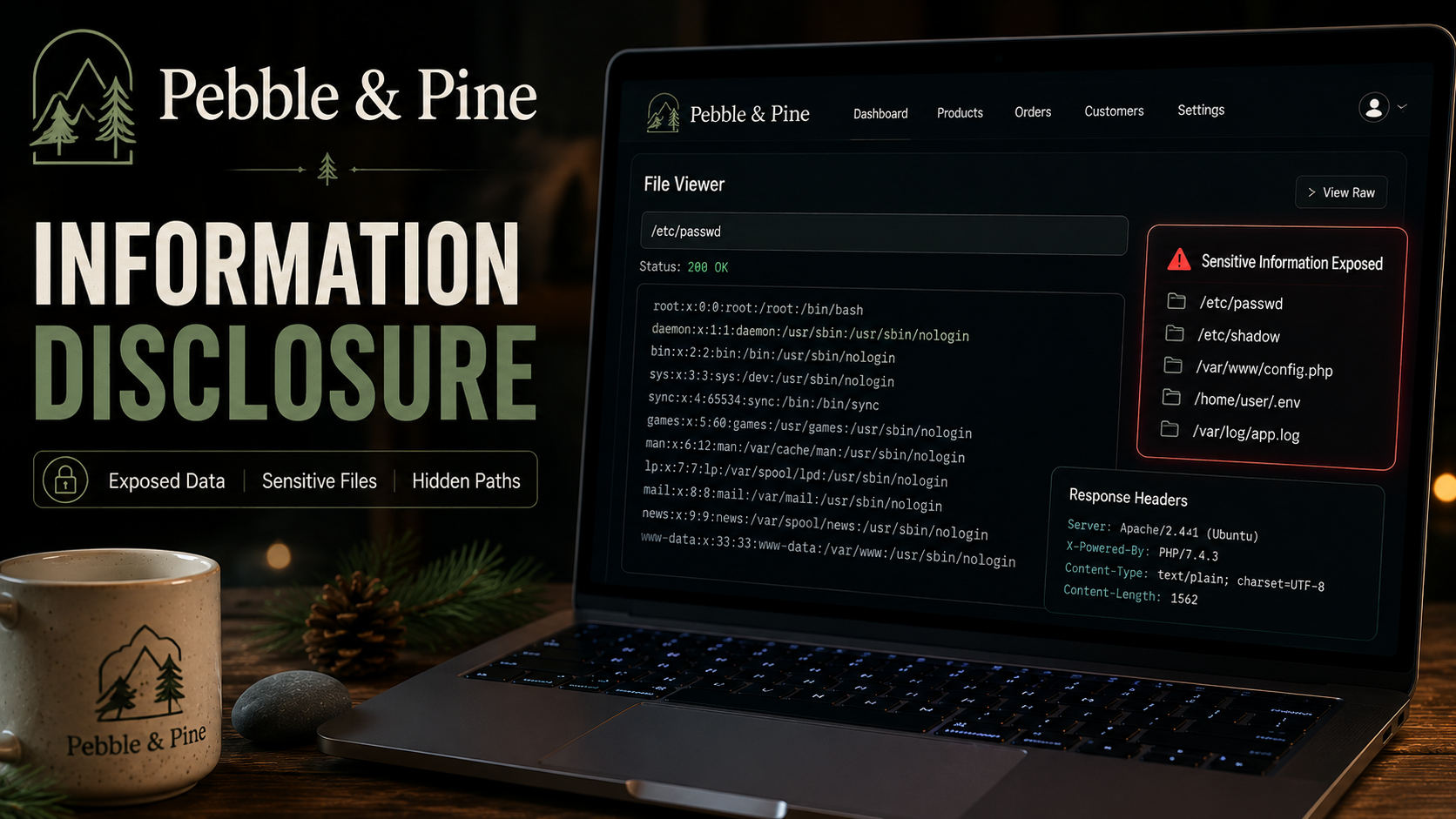 Information Disclosure – Client-Side Analytics Exposure | Pebble & Pine