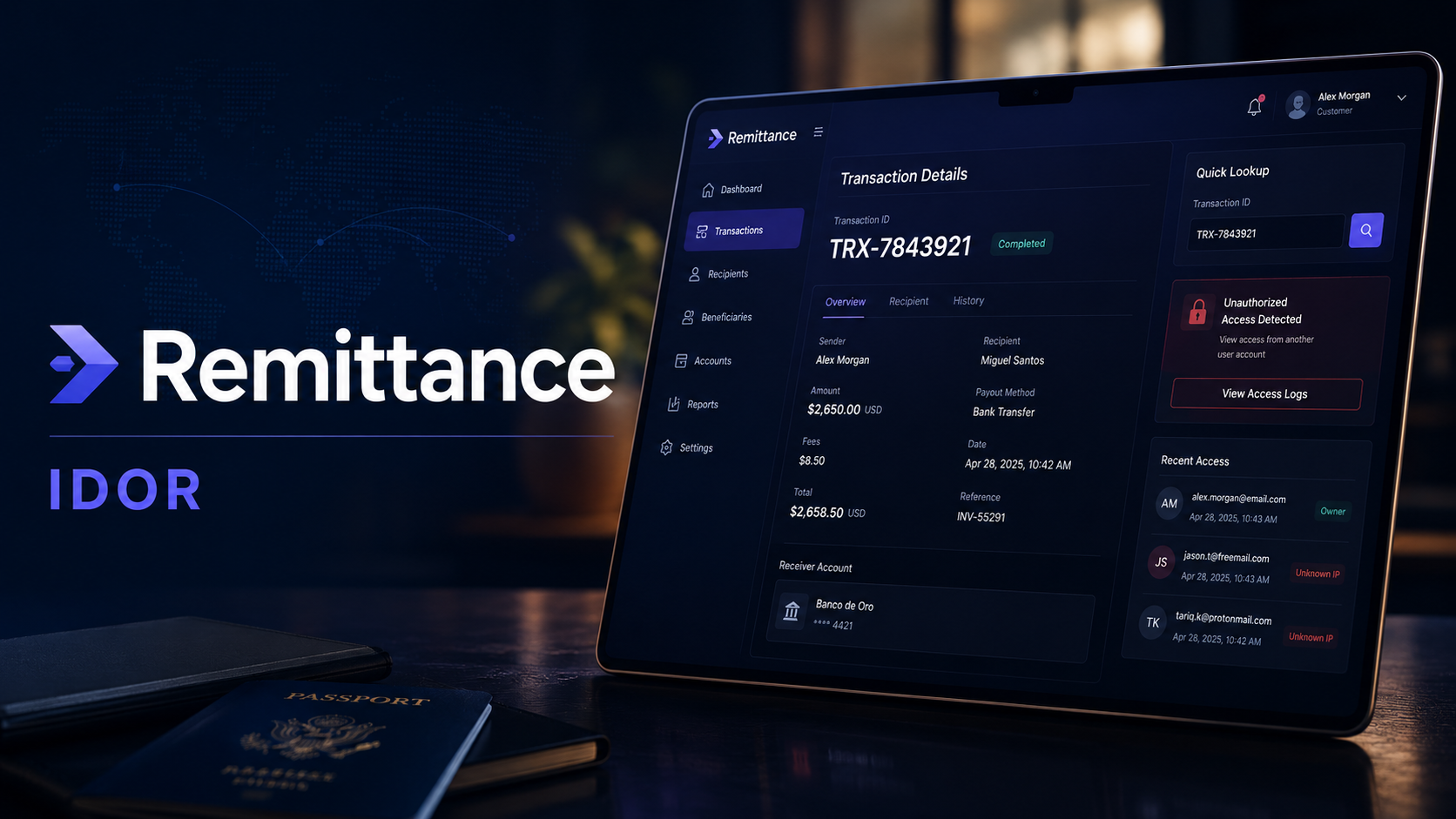 IDOR – Account Export Data Disclosure | Remittance