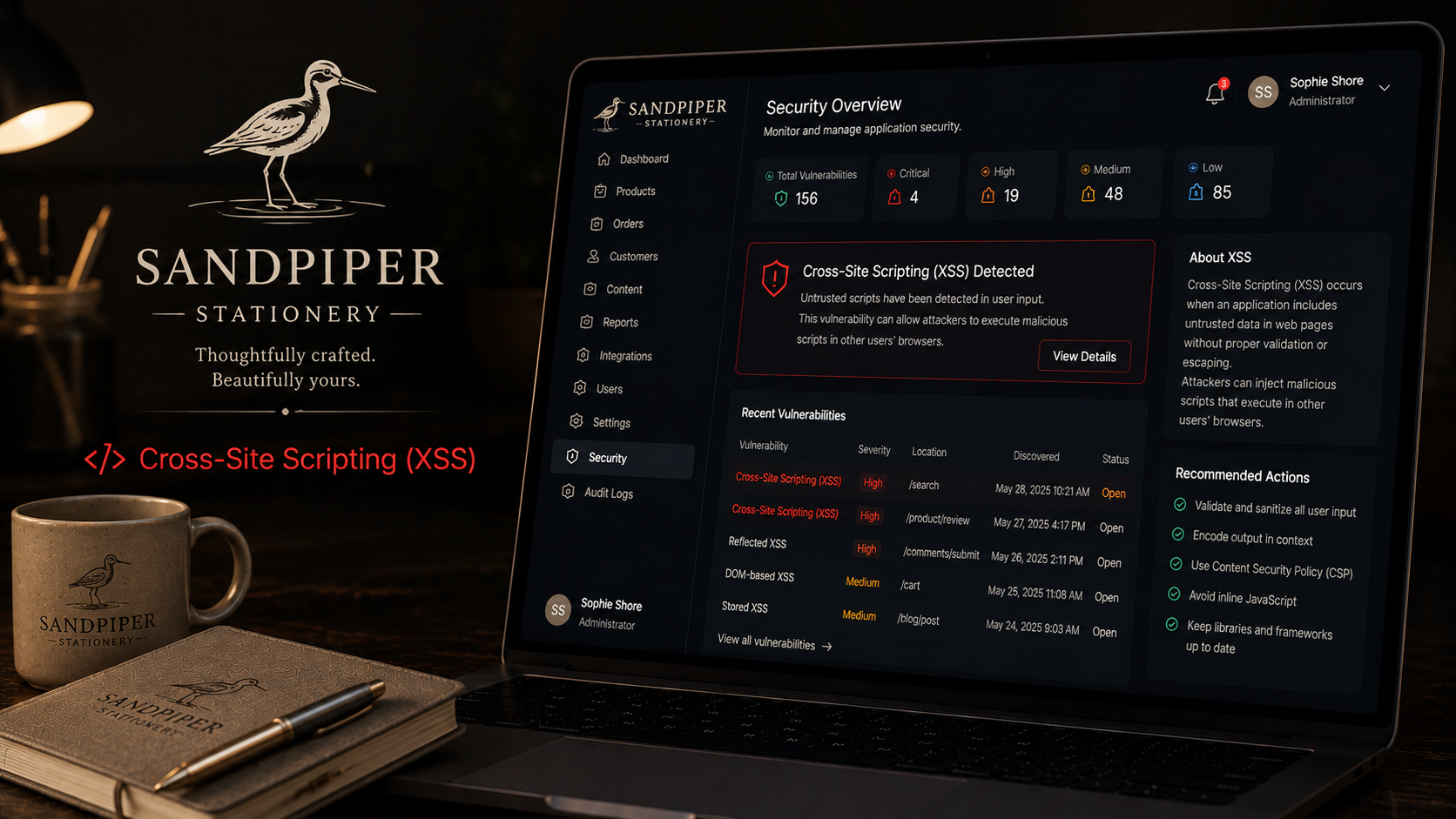 Cross-Site Scripting (XSS) – Attribute Breakout | Sandpiper Stationery