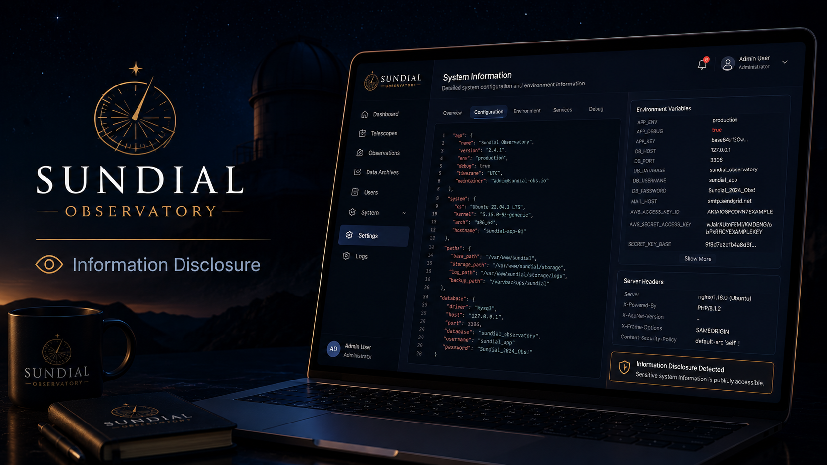 Information Disclosure – Sensitive Resource Exposure via robots.txt | Sundial Observatory