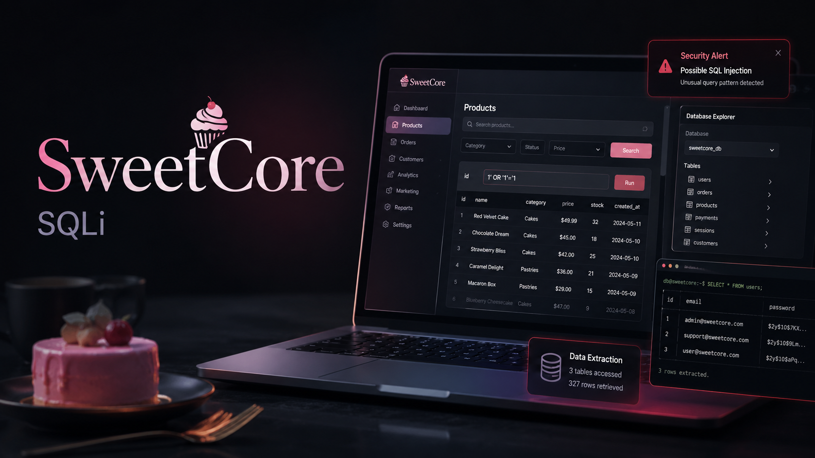 SweetCore GraphQL SQL Injection to JWT Admin Forgery