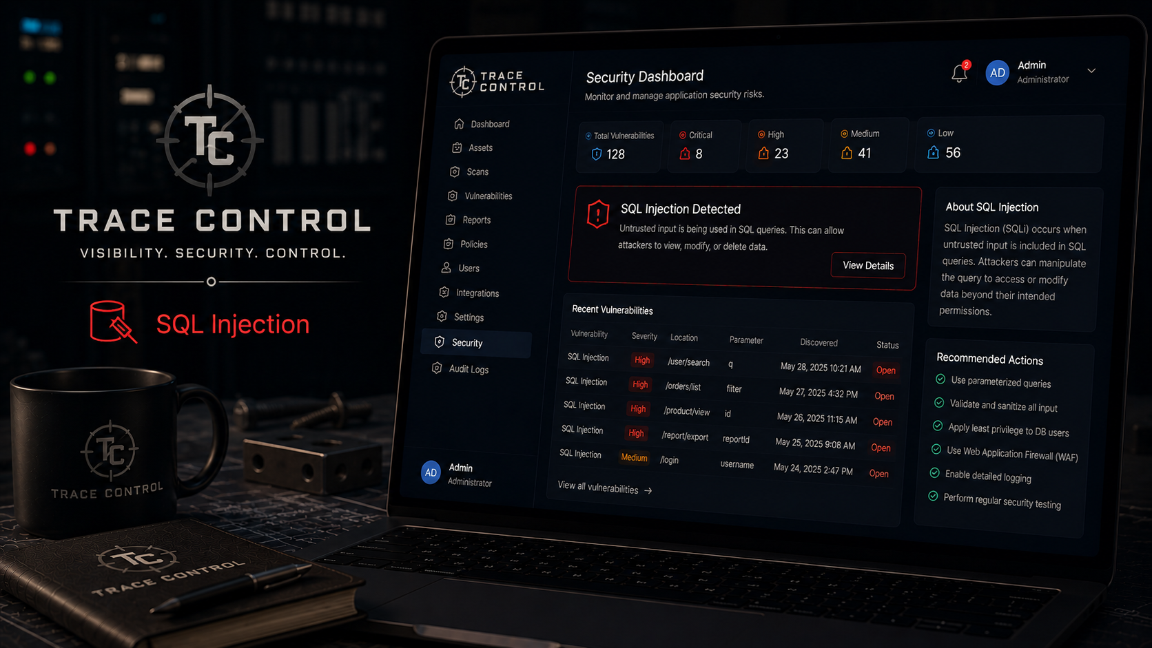 SQL Injection via Issue Identifier Parameter | Trace Control