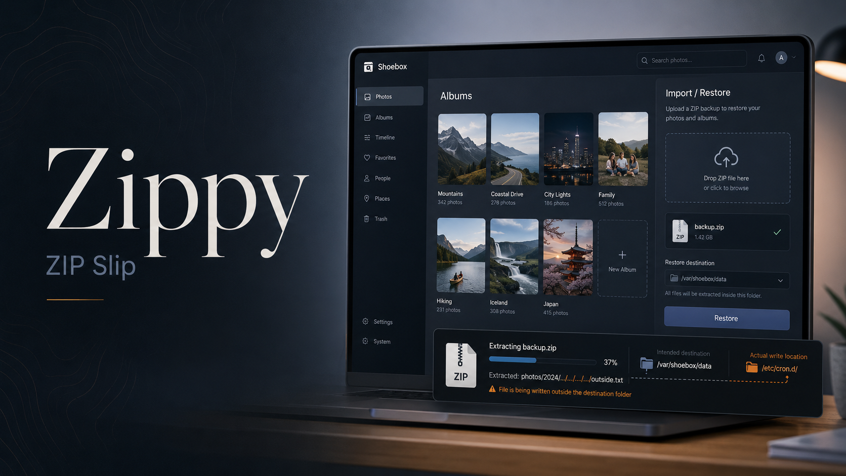 Zippy ZIP Slip vulnerability in a photo library backup restore feature